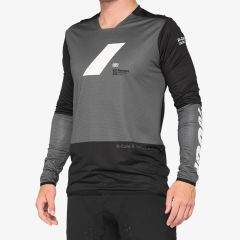 Kolesarska majica 100% R-CORE X jersey-Charcoal/Black