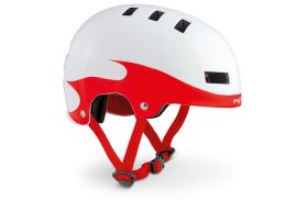 Otroška čelda MET Yoyo-MET_YoYo_White_Red_Flames_Glossy-M