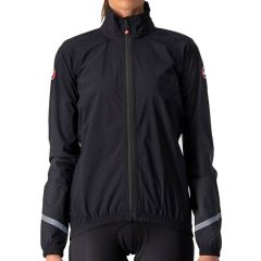 Ženska kolesarska dežna jakna Castelli Emergency 2 Rain-Light Black-S